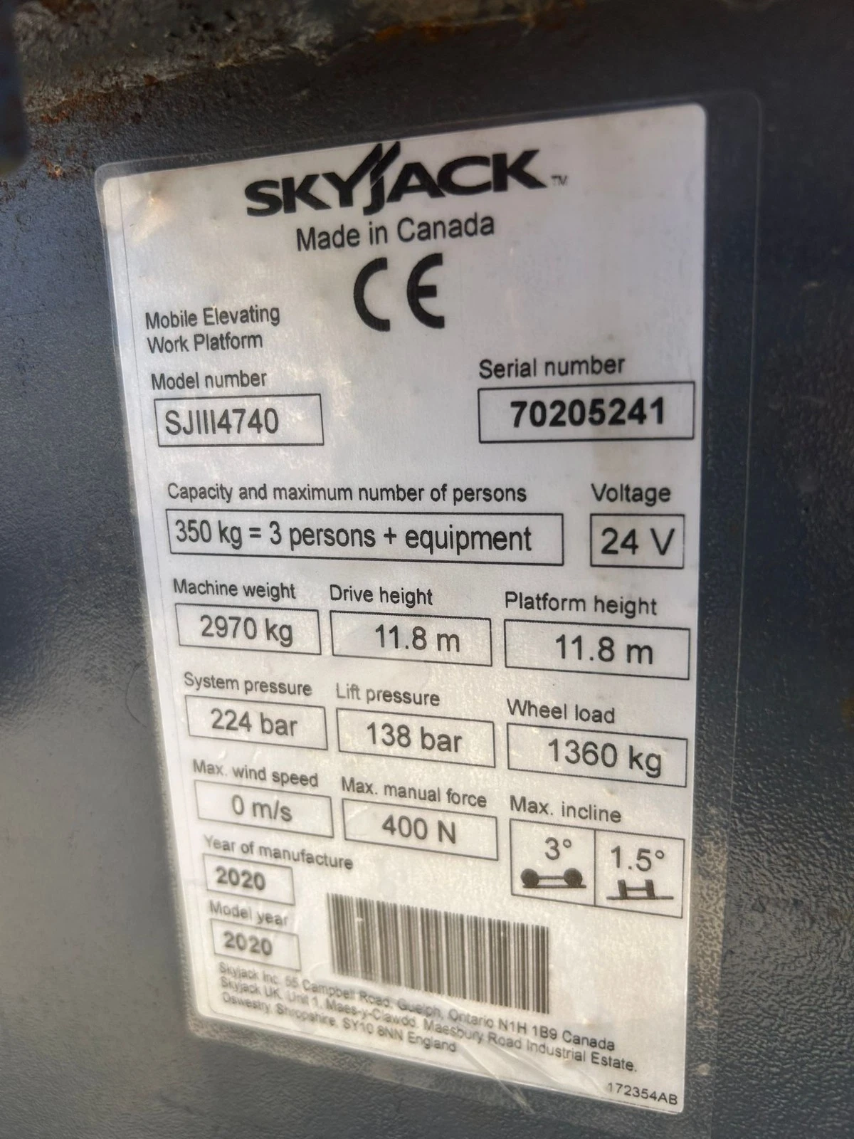 14m Skyjack SJ4740 Electric Scissor Lift Access Platform MEWP (Genie, JLG, JCB) - frame and coupler detail