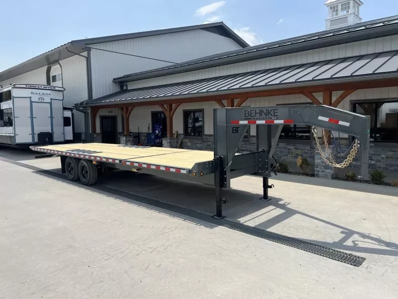 2025 Behnke Gravity Tilt Deckover Trailer - 102in x 28ft, 24,000 GVWR, Torsion Axles - front view 2