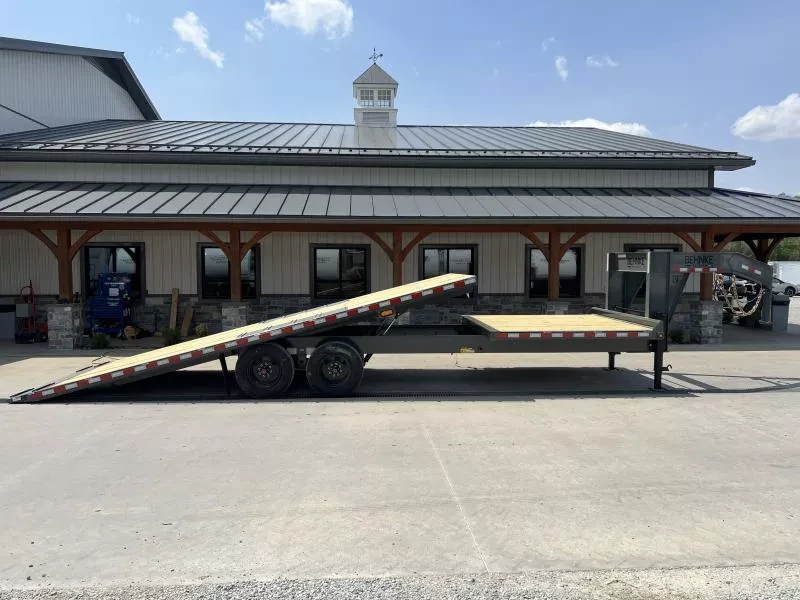 2025 Behnke Gravity Tilt Deckover Trailer - 102in x 28ft, 24,000 GVWR, Torsion Axles - rear view