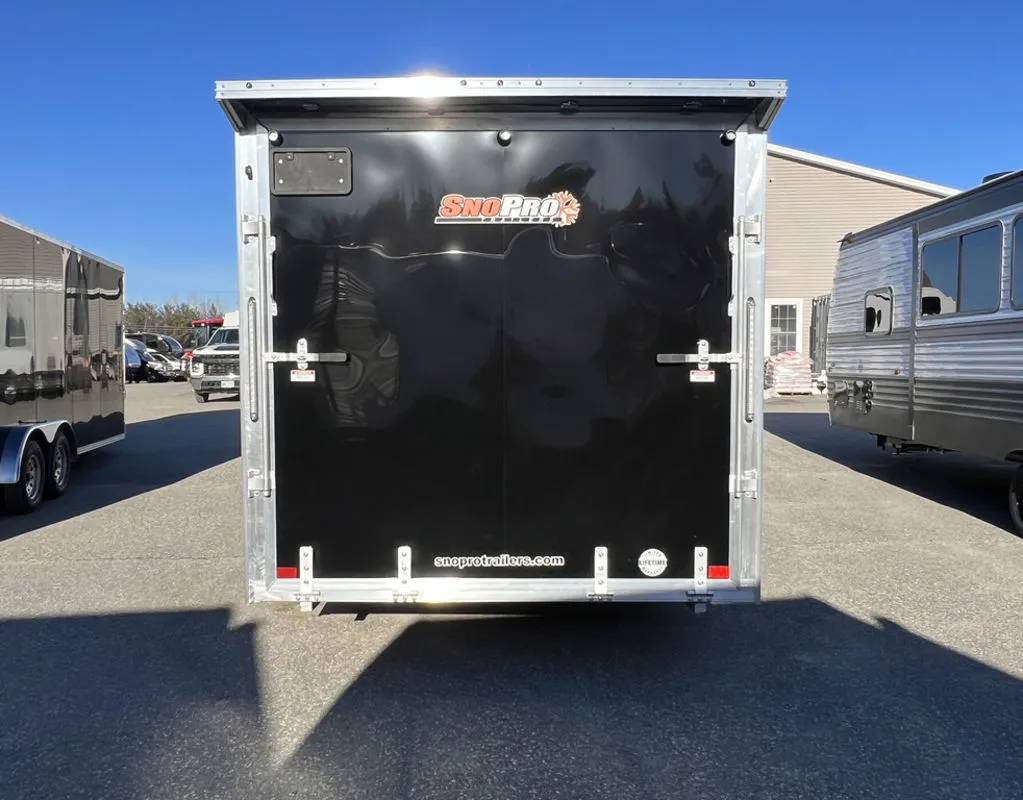 2024 Sno Pro 7.5×22 Aluminum 4-Place Drive In/Out w/Extra Height, Mats & Guides, Canopy