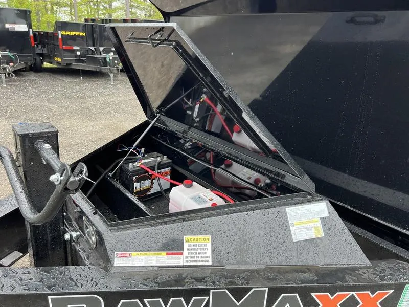 2024 RawMaxx Trailers 7X16 14K Powder Coated Dump w/ Tarp Kit