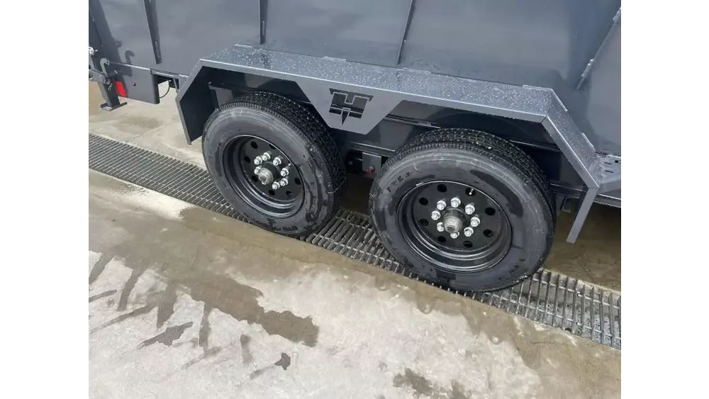 2026 Hillcrest Trailers 7x16 High Side Dump Trailer 17600# GVW - three-quarter view 3