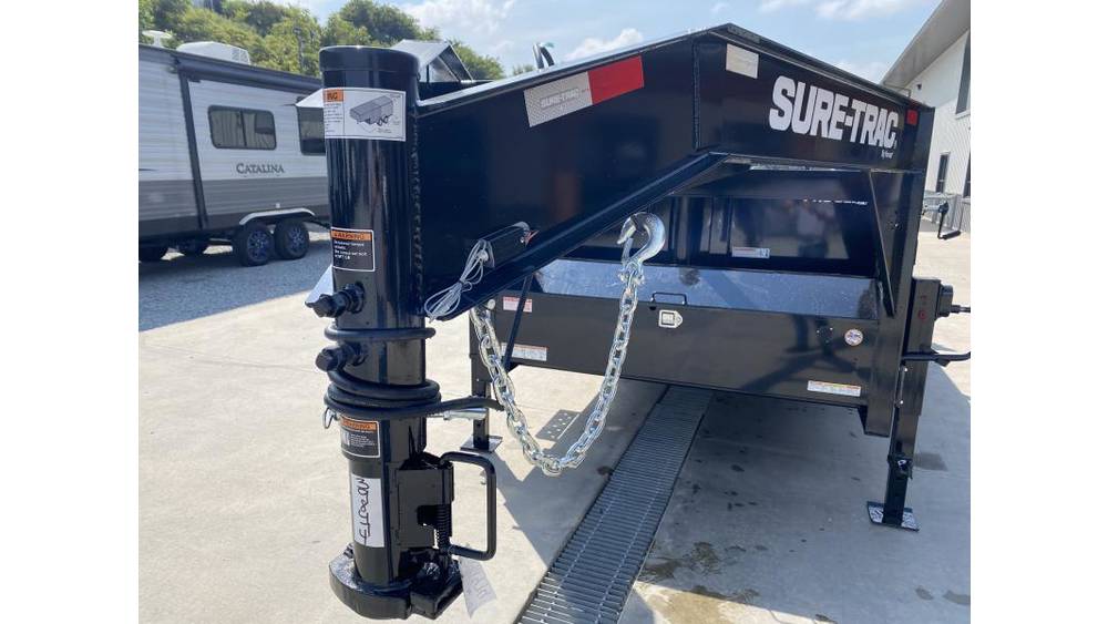2026 Sure-Trac Gooseneck Dump Trailer - 7x14, 15,400 GVWR, Telescopic Hoist, Pro Series - control and cab detail 2