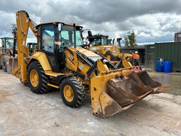 Cat Backhoe - three-quarter view
